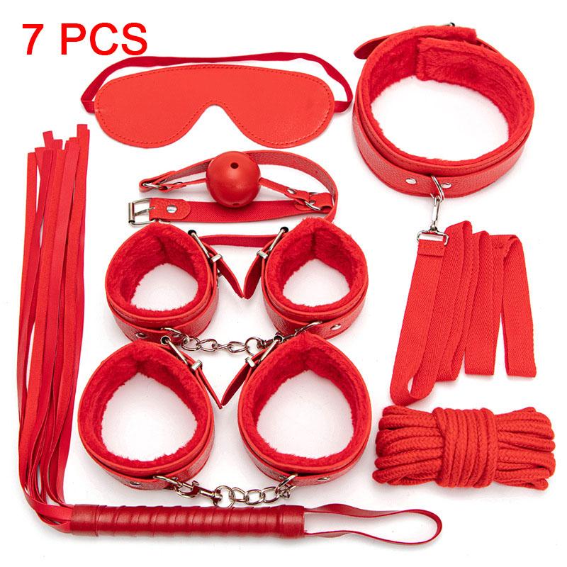 BDSM Kits Adults Sex Toys for Couples Handcuffs Nipple Clamps Spanking Paddle Sex Metal Anal Plug Vibrator Slave Bondage