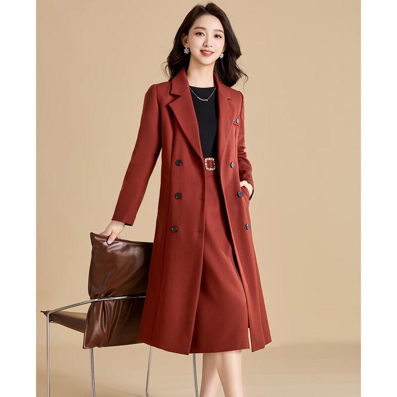 Ke Bei Er Women's 2025 Autumn Trench Coat & Spliced Dress Two-Piece Set