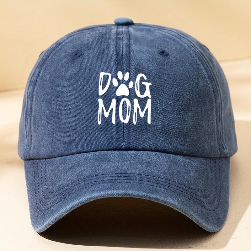 Classic Washed Retro Dog Mom Print Baseball Cap Outdoor Casual Sports Sun Visor Adjustable