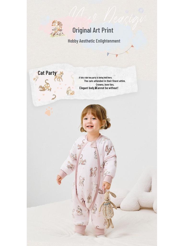iBaby Silk-Filled Cotton Sleep Bag for Babies - Anti-kick, Split-leg Design for Spring, Autumn, Winter