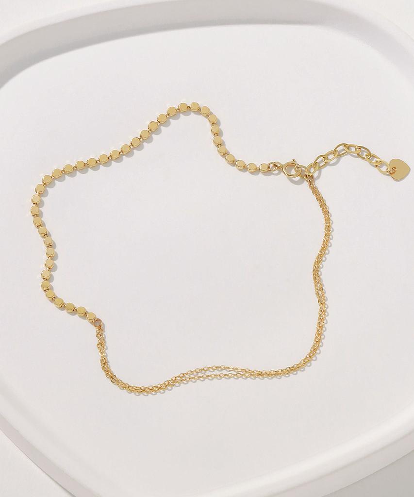 Mcel 14K Luna Dot Half-Chain Anklet