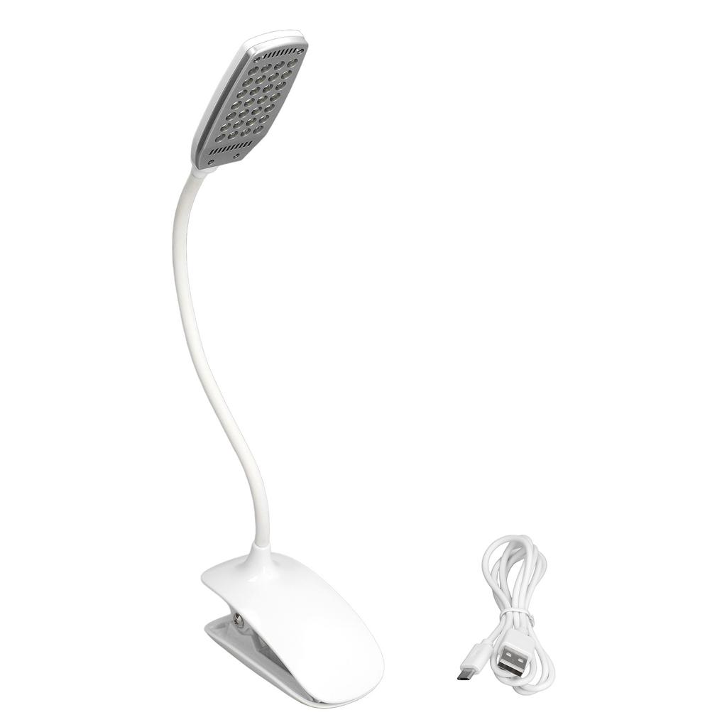 LED Clip Table Lamp Foldable 28LEDs Eye Protection USB Rechargeable Clip Reading Light with Battery