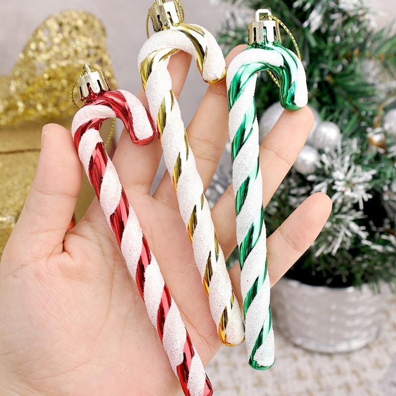 Christmas Acrylic Candy Canes Twisted Crutch Christmas Tree Hanging Ornaments New Year Party Home Decorations Kids Gift Navidad