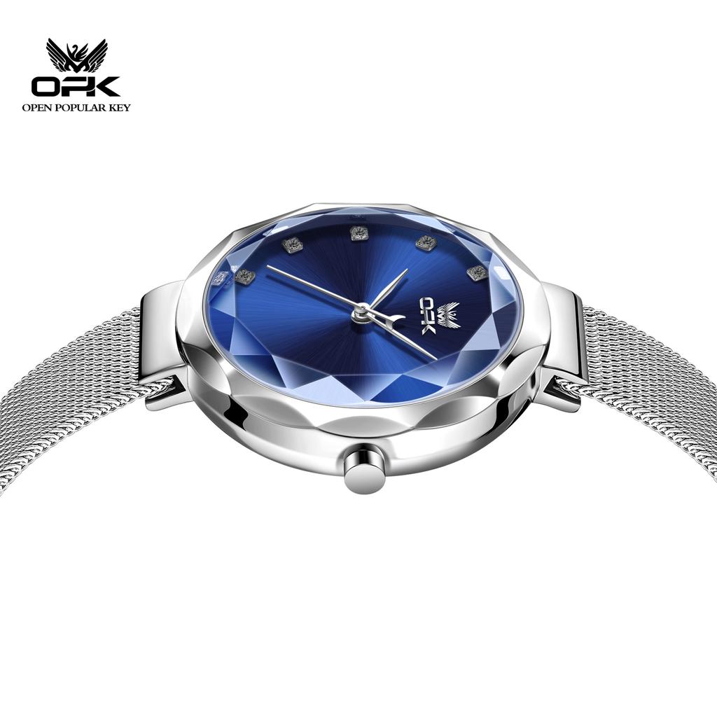 OPK Brand Watches Exquisite and Elegant Diamond Cut Mirror Women's Waterproof Quartz Watch 6098