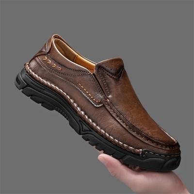 Sapatos Casuais de Couro de Alta Qualidade para Homem com Solado Macio Confortáveis Tamanhos Grandes 39-48 Clássicos de Negócios Sapatos de Negócios Mocassins Planos de Designer
