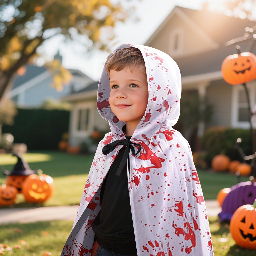 Children And Adults Halloween Party Cape, Horror Witch Role-playing Costume, Death Cape, Unisex.
