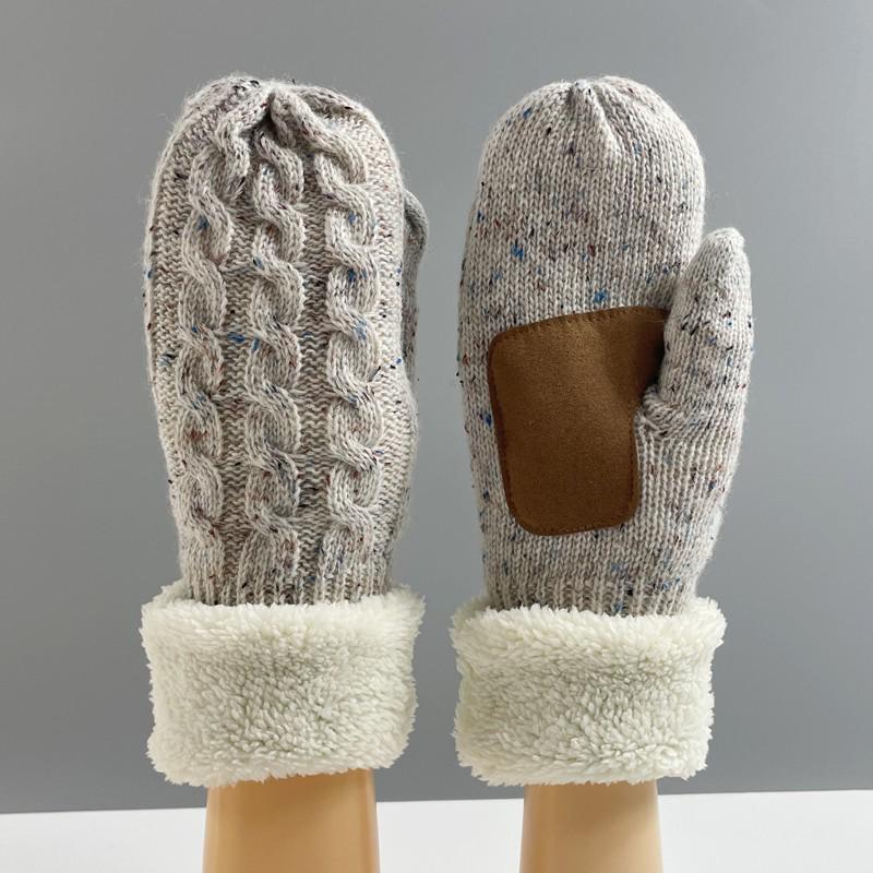 Unisex Touchscreen Knit Wool Gloves: Windproof, Warm, Velvet-Lined Mittens for Autumn/Winter Outdoors