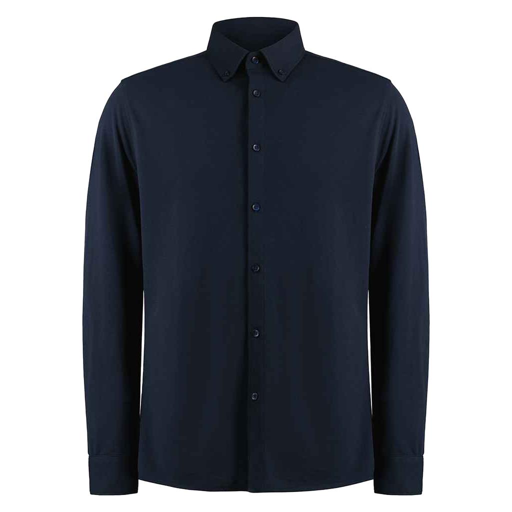 Kustom Kit Mens Pique Superwash 60C Tailored Long-Sleeved Shirt