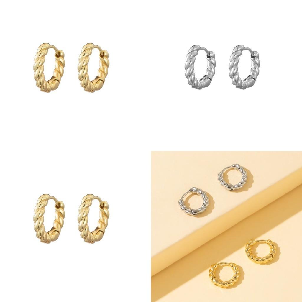 Creative Geometric Alloy Earrings Trendy And Versatile Hoop Design
