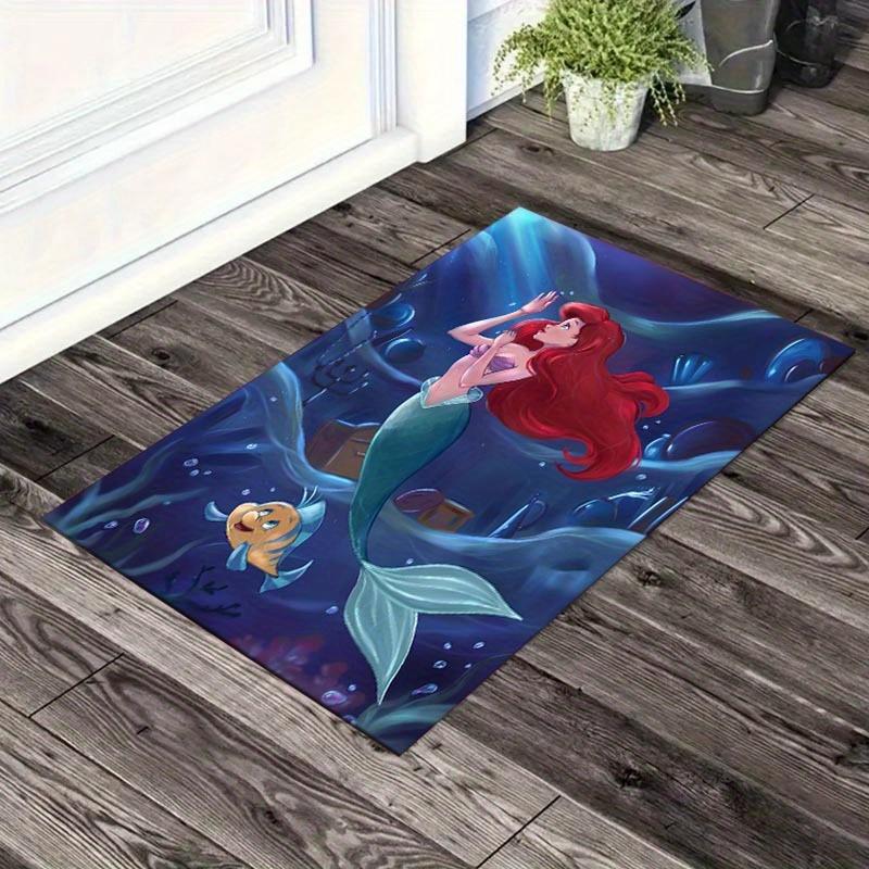 

1pc Mermaid Pattern Area Rug Soft Flannel Floor Mat for Living Room, Office, Bedroom, Outdoor and Camping, Sofa Coffee Table Floor Mat, Deco 60cm by 90cm