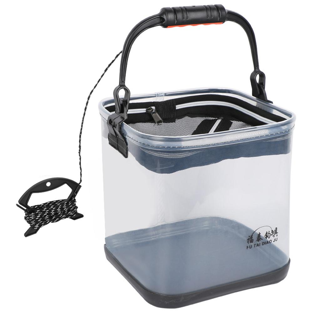 

Утепленное ведро для рыбалки на открытом воздухе, прозрачное ведро для воды из ЭВА, большой емкости, для путешествий, кемпинга S-without side pocket