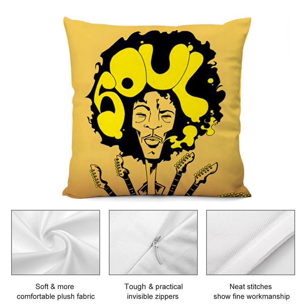 SingerJ-Jimi H-Hendrix Pillow Case Short Plush Sofa Decorative Gift Home Double-sided Printing Cushion