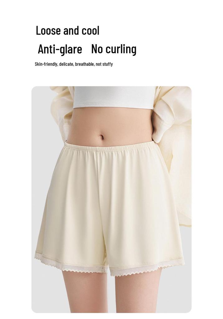 Ice Silk Women's Safety Shorts - Summer Thin, Loose Fit, Anti-Exposure, No Roll Hem, Seamless, 2026 Style