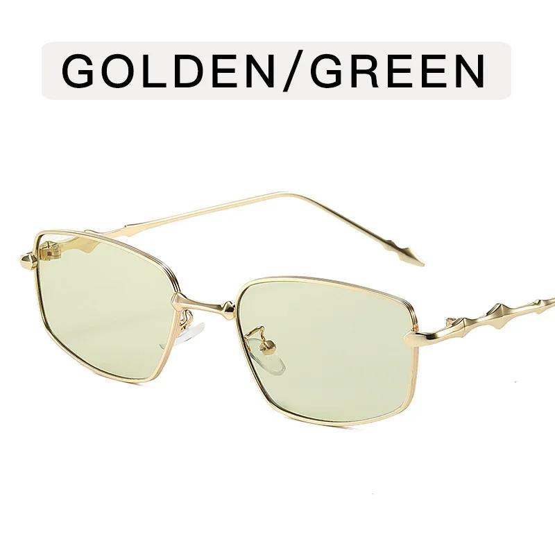 

Men Women Metal Material Sunglasses Rectangle Stylish Popular Shades Small Square Irregular Sun Eyeglasses Female Summer Traveling Oculos Glasses