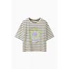 Benetton ShorT Sleeve T shirT prinTing sTripe baTs99631
