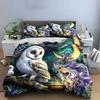 "Owls Moonlight Fantasy Decor Set" Multiple Sizes Kid's and Adults' Bedroom Exquisite 3PC Bedding Set Gift