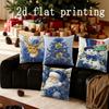 Décoration d'Intérieur Noël Bleu-Thème Housse de Coussin Décorative Motif Housse de Coussin Convient pour Canapé Chambre Voiture Housse de Coussin