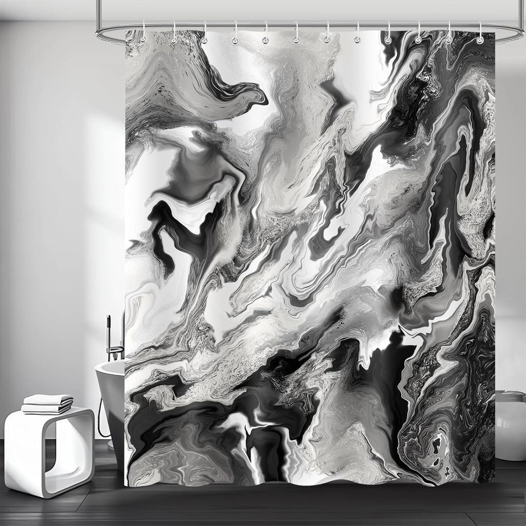 Funny Quotes Shower Curtains Cool Black and White Bathroom Rules Fun Modern Bathroom Curtain Polyester Waterproof Bathroom