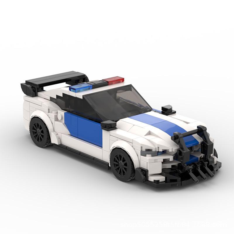 Compatible With Building Blocks MOC Set Racing Speed 8 Gefort Mustang Police Car Roadblock Sports Car Boy
