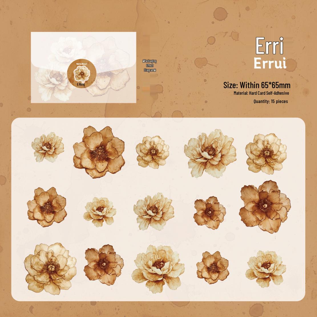 Laser-Engraved Journal DIY Stickers: Simulation Flower & Autumn Leaves Pack