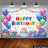 2D plane 1 piece of happy birthday party background fabric star stickers colorful confetti
