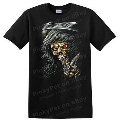 Dödskalle Spöke T-shirt Grafisk Konst Skräckdesign för Halloween m/ T-shirt