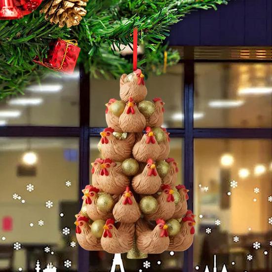 Stacking Animal Pendant Animal Christmas Tree Pendant 2D Acrylic Hanging Decoration for Xmas Tree Backpack Keychain Car
