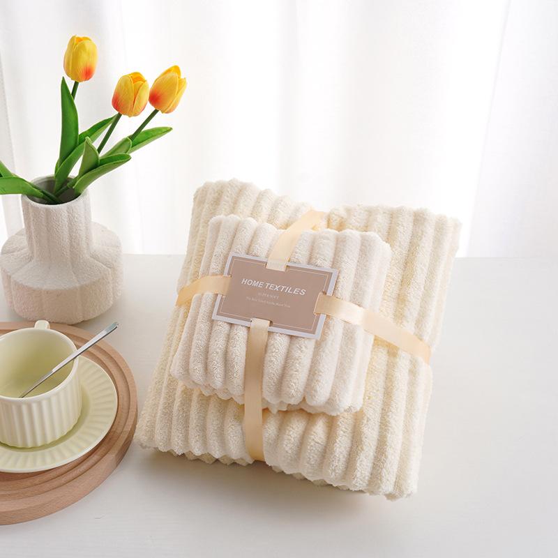 Coral Velvet Towel Bath Towel Set Thickened Absorbent Towel Cover Product Face Wash Towel