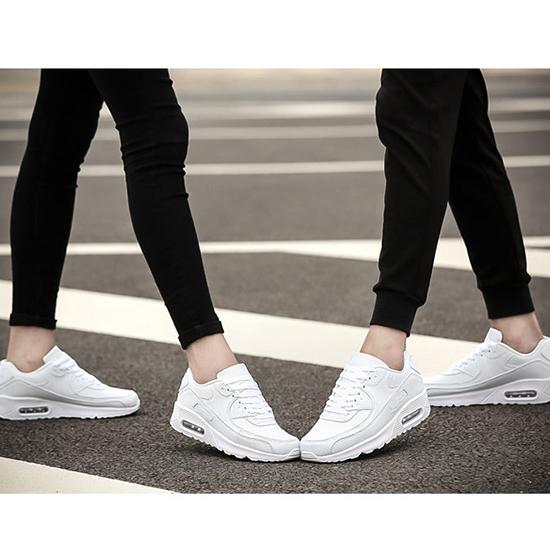 Retro Laufschuhe für Herren und Damen, Frühling Low Top Lederoberfläche, Doppel-Mesh Luftpolsterdämpfung, Lässige Sportschuhe zum Joggen
