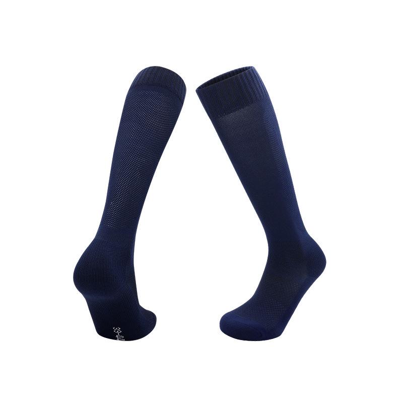 Non-Slip Breathable Football Socks - Solid Color, Sweat-Wicking, Adult Long Sports Socks