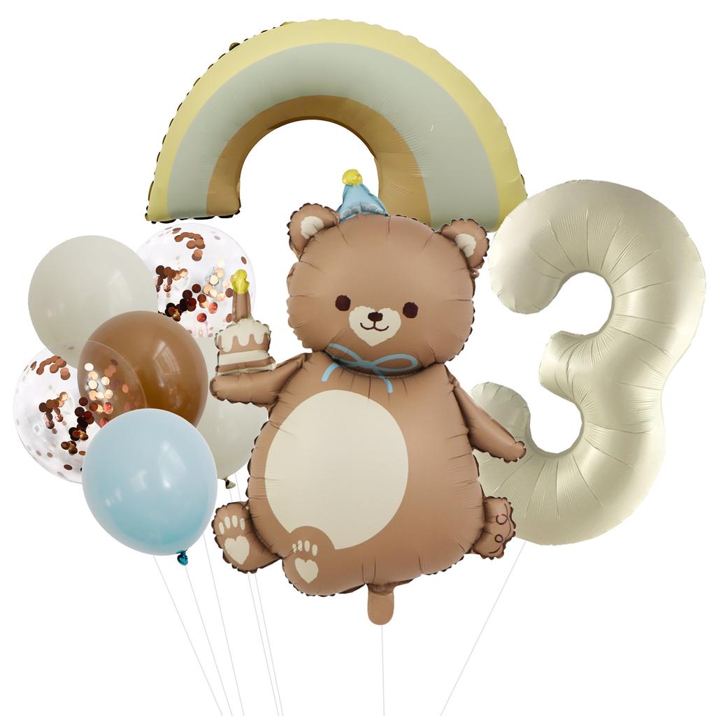 Magic Cake Bear Digital Aluminum Film Balloon Set Children'S Birthday Party Sequined Balloon Scene Arrangement