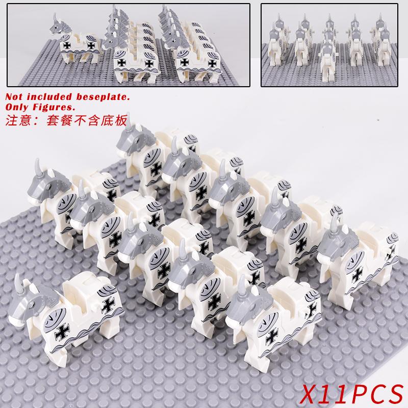 Středověké vojenské sady Figury kavalérie Válečný kůň Zvířata Stavební kostky Díly Rytířské zbraně Příslušenství Hračky pro děti dárky