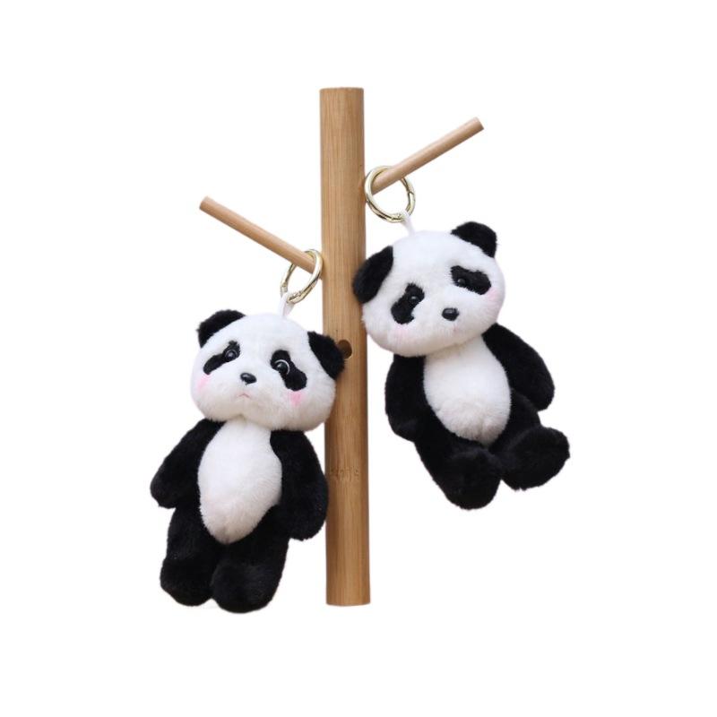 Cute Little Panda Plush Keychain Cartoon Stuffed Animal Doll Plush Toys Keyring Backpack Pendant Hanging Decoration Gifts