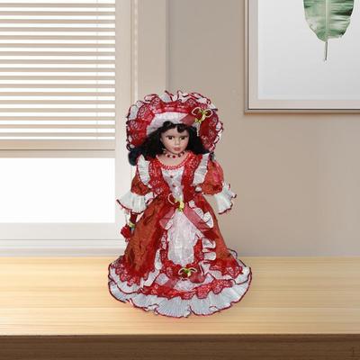 40cm Porcelain Miniature People,Elegant Dollhouse Collectible,Lady In Dress,Ceramic Doll,Model for