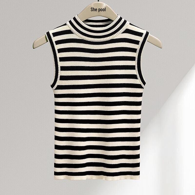 

Women s Color-Block Stripe Sleeveless Knit Vest One Size