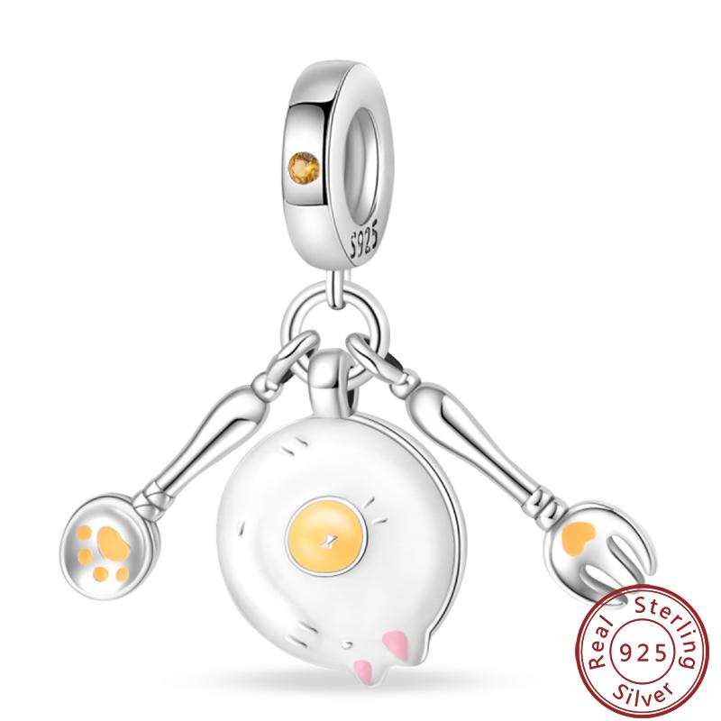 Dessert Afternoon Tea Series Copper Coffee Cake Pizza Fries Sweet Charms Beads 3Mm Diy Fine Jewelry Making