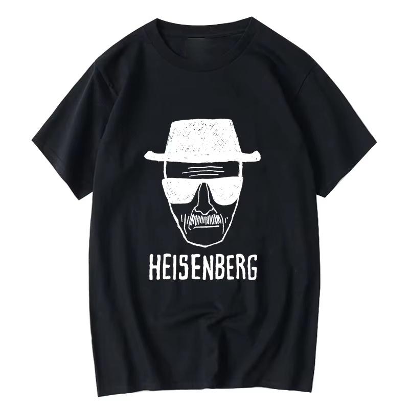 Mens Fashionable Casual Short Sleeved Cotton Loose Heisenberg Printed Shirt Casual Mens Tshirt Cool Springsummer Mens Top