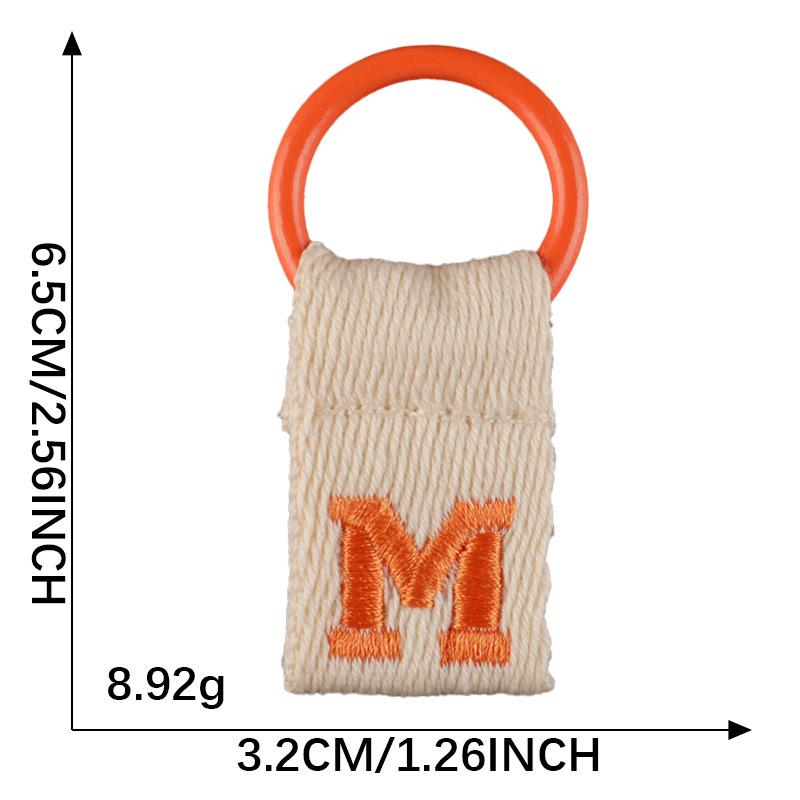 Korean-Inspired Couple Name Tag Backpack Keychain with 26 Letters Embroidered Ribbon