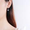 S925 Sterling Silver D Color Moissanite Earrings for Women with Pt950 Gold Plated Simple Square Bag Earrings and Ear Hooks