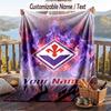 Flannel Blanket Fiorentina FC Print Custom Name Text Soft Throw for Sofa Bed