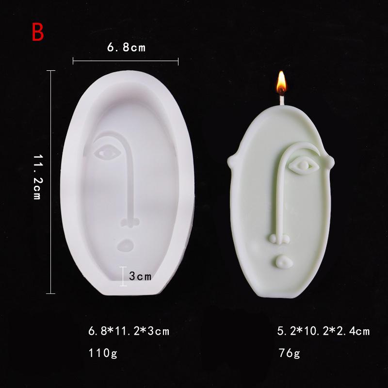 

3D Abstract Face Art Silicone Candle Mold DIY Handmade Nordic Design Face Aromatherapy Wax Candle Plaster Craft Making Mould