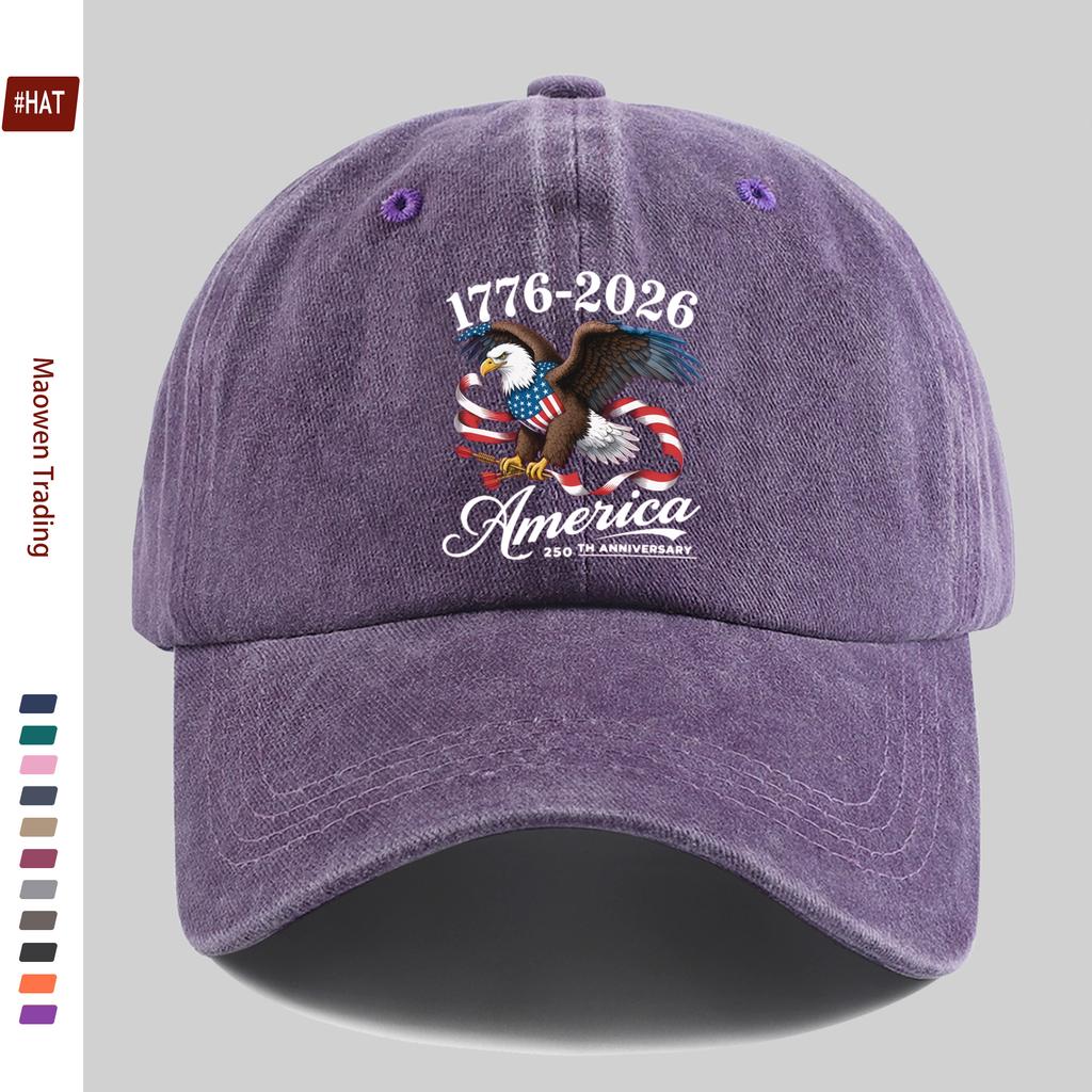 pc th Anniversary of the Founding of the United States Commemorative Eagle and Stars and Stripes Print Baseball Cap
