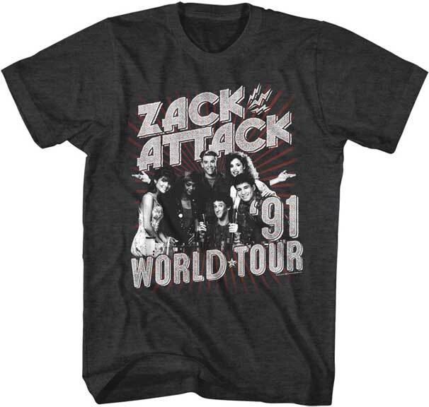 Saved By The Bell TV Show ZACK ATTACK 91 World Tour Men s T Shirt 4XL