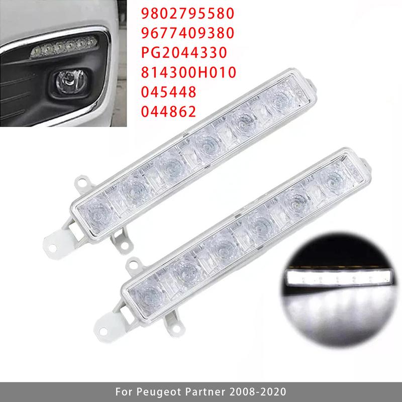 Artudatech Pair LED Daytime Running Fog Light For Citroen C3 Berlingo Peugeot 9802795580