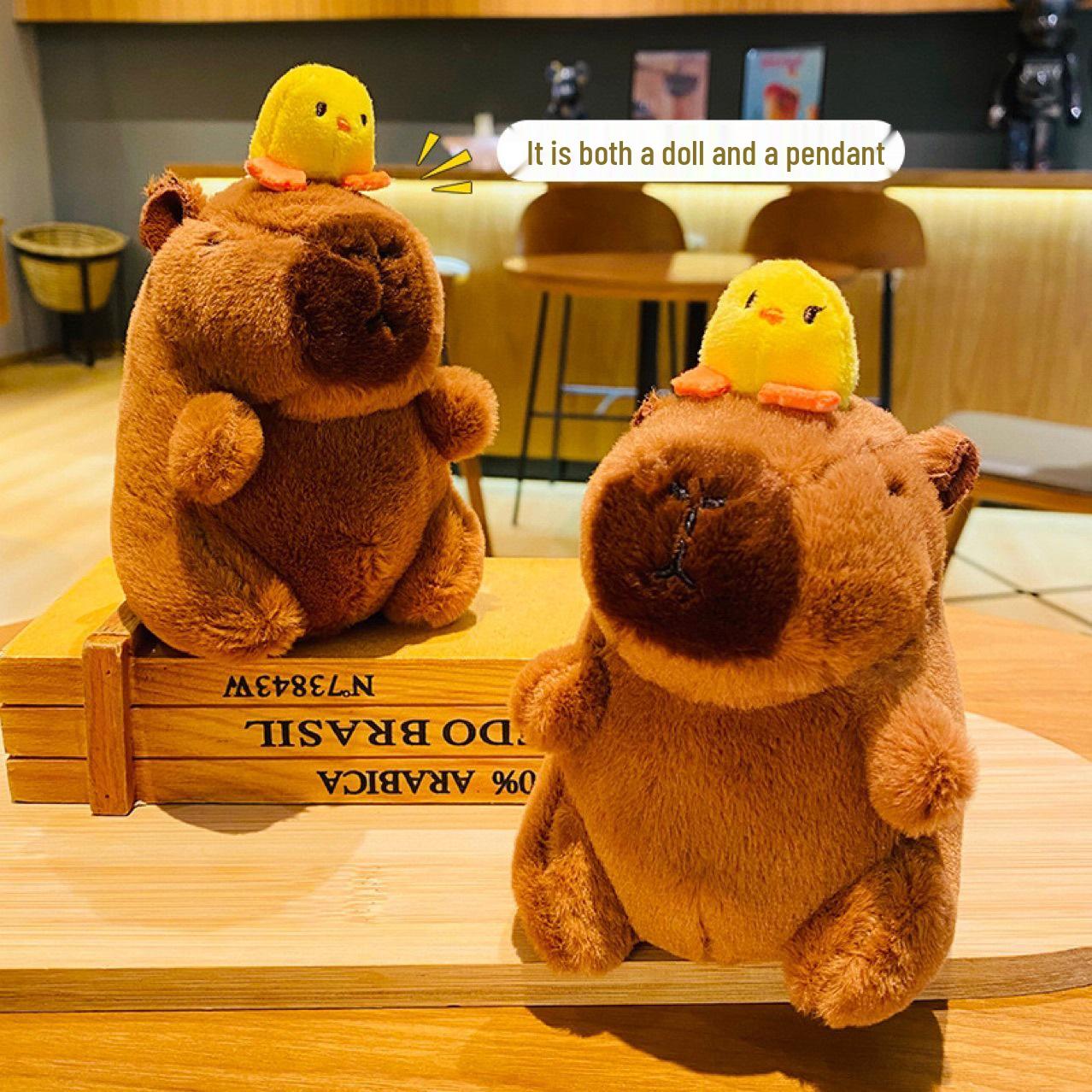

Creative Plush Capybara Keychain Pendant with Chick - Emotionally Stable Doll Gift