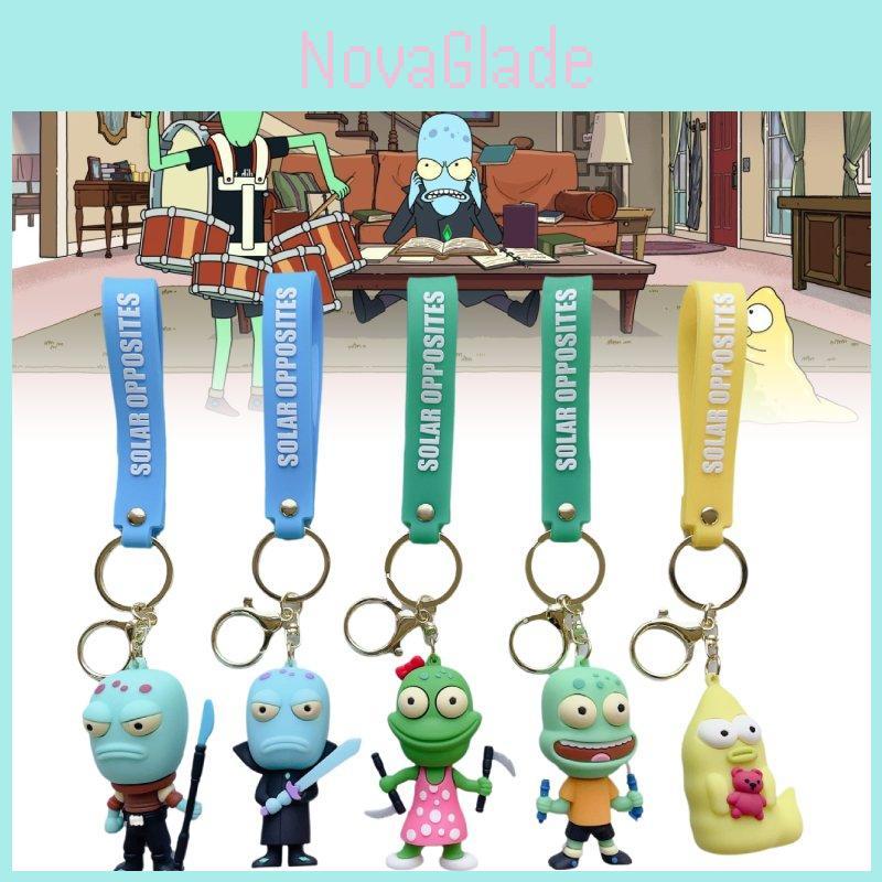 Creative Cartoon Alien Keychain Pvc Keyring For Fun Gift Ideas Unique Modern Art Style