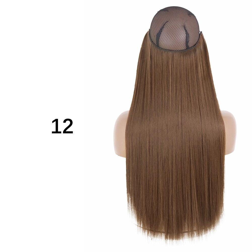 MERISIHAIR Clip-less Synthetic Hair Extensions Invisible Line Hairpiece 16 22 32 Inches Natural Black Brown Blonde for Women