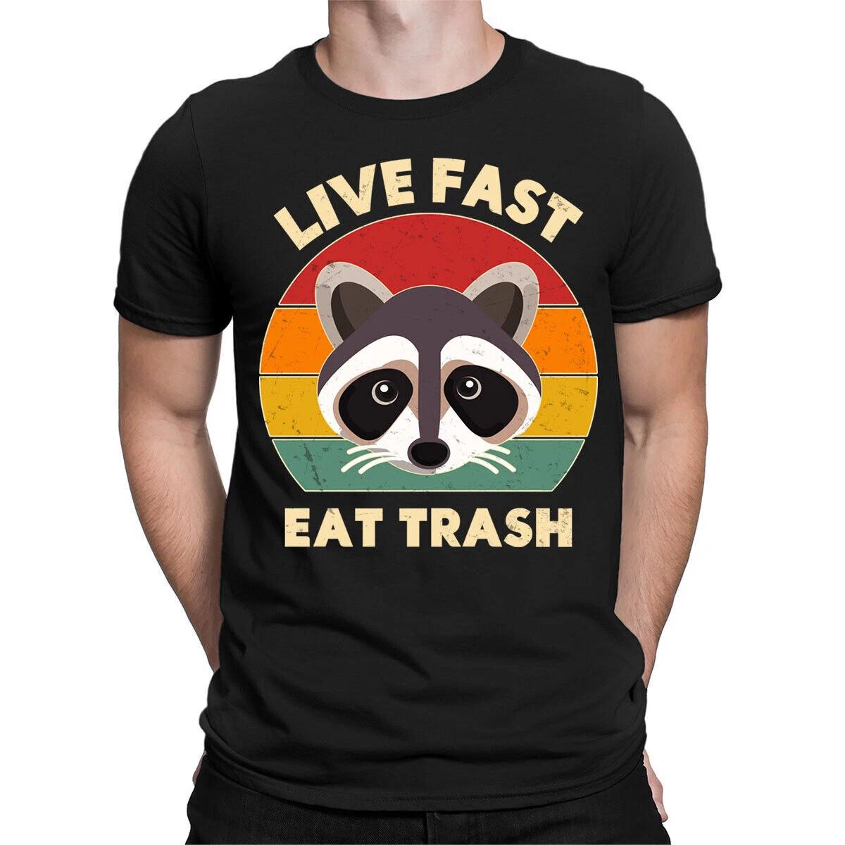 

Live Fast Eat Trash Funny Panda 90s Retro Vintage Mens Womens T-Shirts Top #NED 4XL