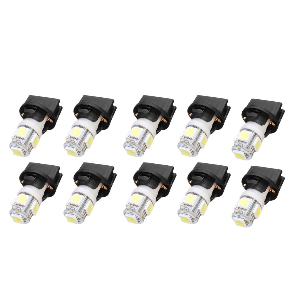 AB59-10X T10 White 5050 194 LED Bulbs Instrument Gauge Cluster Dash Light With Socket