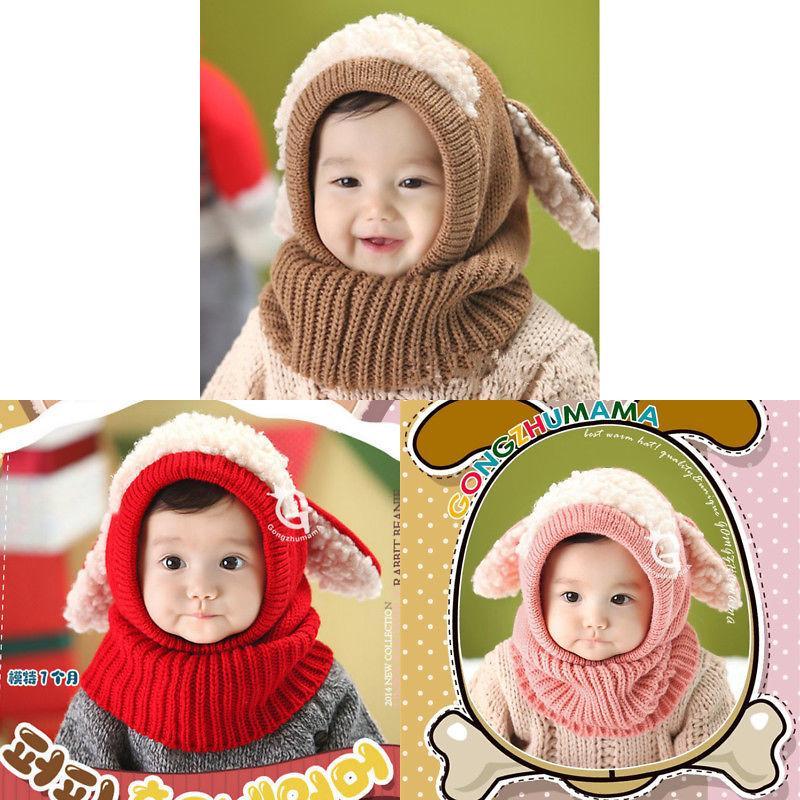 Knitted Baby Hat With Fluffy Dog Design For Winter Warmth And Windproof Comfort